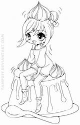 Coloring Pages Yampuff Chibi Deviantart Cute Anime Colouring Printable Lineart Food Girl Girls Kawaii Books Dibujos Color Manga Kids Para sketch template