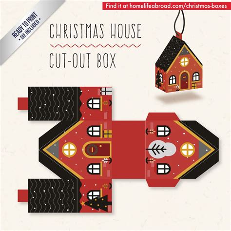 christmas house cut  box  ready  print templates check