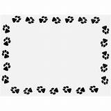 Borders Border Dog Paw Print Printable Clipart Cat Clip Stationery Prints Animal Microsoft Word Puppy Template Paws Bone Publisher Cliparts sketch template