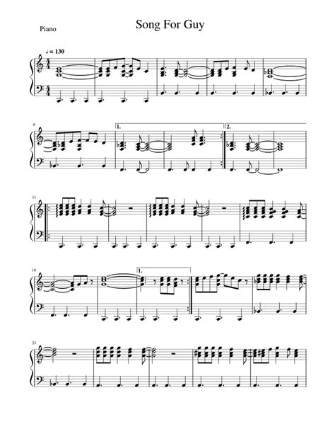 song  guy sheet   piano solo musescorecom