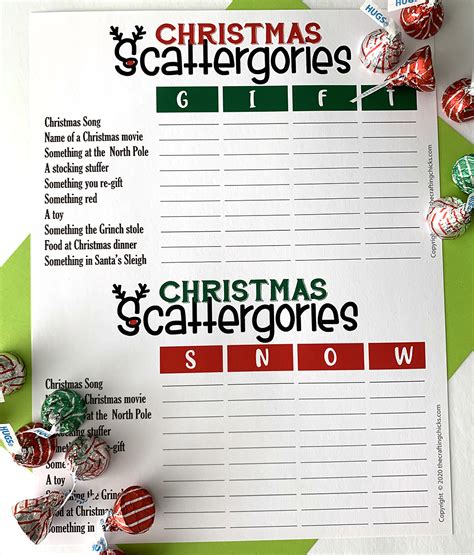 christmas scattergories  printable  crafting chicks
