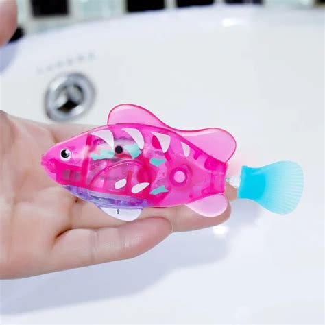 pcs newborn toys swimming electronic led light fish activated battery powered robot fish