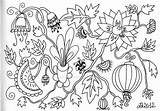 Jacobean Flowers Deviantart sketch template