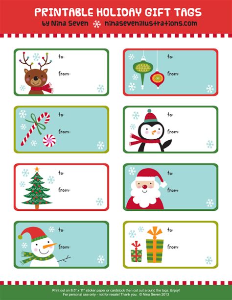 differentact normal  printable gift tags christmas