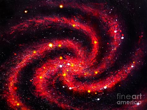 dark red spiral galaxy zekhtar painting  sofia goldberg fine art
