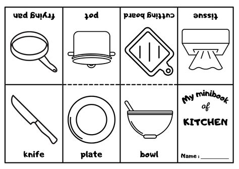 cooking utensils coloring page
