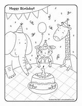 Coloring Pages Birthday Happy Cute City Made Animal Kids Julissa Printable Colouring Gr sketch template