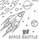 Coloring Space Pages Shuttle Rocket sketch template