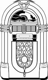 Jukebox Pages Coloring Colouring Sheets 1950s sketch template