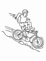 Coloring Falling Down Bicycle Rider Hill Coloringsun sketch template