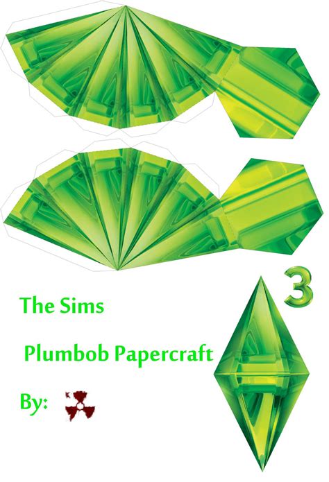 sims plumbob papercraft  killero  deviantart