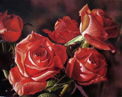 red roses oil painting painting  stephen shooter foundmyself