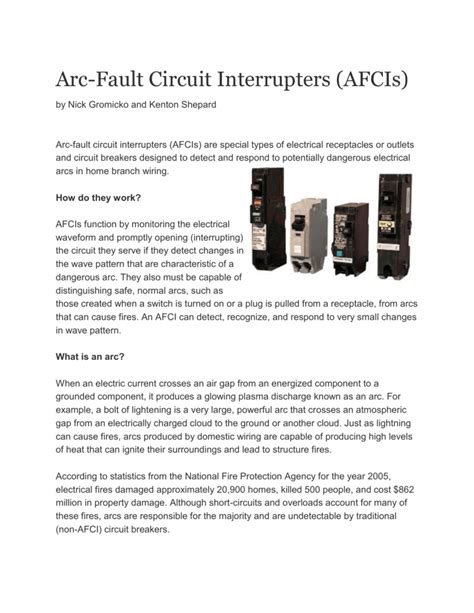 arc fault circuit interrupter afci