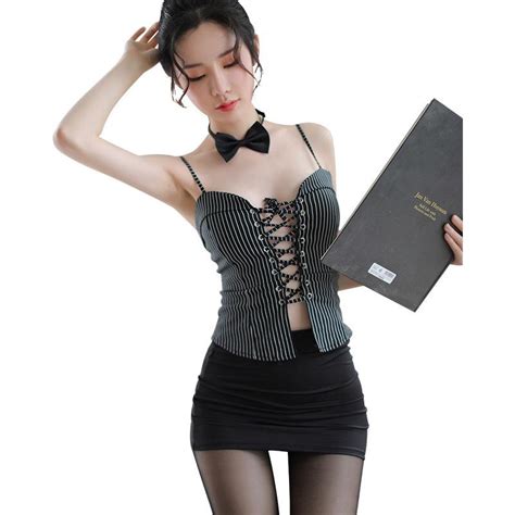 japanese sexy secretary uniform suit lingerie top mini