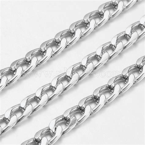 aluminium twisted chains curb chains unwelded lead   nickel  oxidated  silver