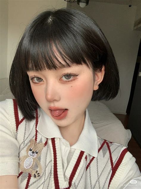 Asian Short Hair Girl Short Hair Aesthetic Makeup Aesthetic Girl