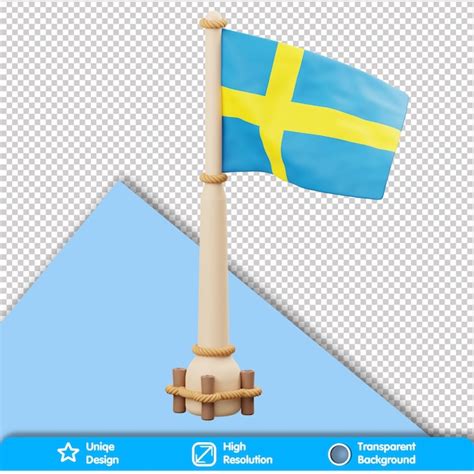Premium Psd 3d Country Flag Sweden Flag