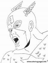 Coloring Masque Captain America Visage Pages Printable sketch template