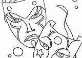Mask Drama Coloring Pages Mardi Gras Comedy Tragedy Getdrawings Getcolorings sketch template