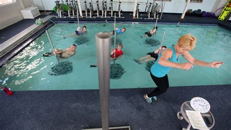 Seniors Strip Down For Pool Fitness On The Pole