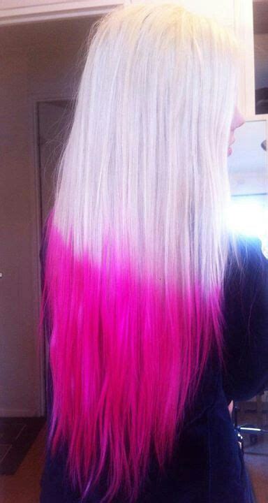 Bleach Blonde Hot Pink Ends Hair Styles Pink Hair