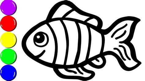 draw  cute fish  kids fish coloring page  kids learn