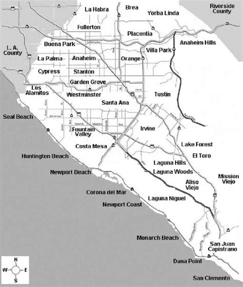 Map Of Orange County Cities Source County Of Orange California