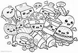 Coloring Food Pages Cute Printable Snacks Many Kids Kawaii Color Adults Print Cool sketch template