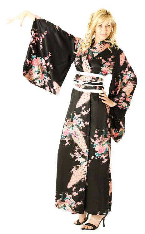 sexy black kimono long yukata and kimono neve bianca