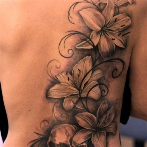 extraordinary back tattoo lily back tattoo on