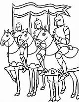 Coloring Knights Pages Knight Horse Horseback Coloriage Para Colorir Medieval Several Color Print Google Printable Rei Three Chevalier Arthur Dessin sketch template