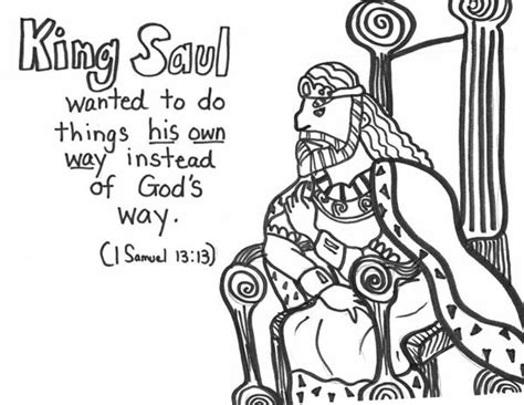 king saul refuse gods  coloring page netart
