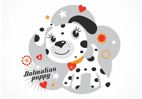 vector cartoon dalmatian puppy   vector art stock