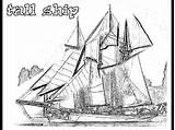 Coloring Pages Ship Ships Tall Sailing Schooner Getcolorings Color sketch template