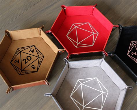 leather dice tray velvet foldable hexagon tray  rpg dice etsy
