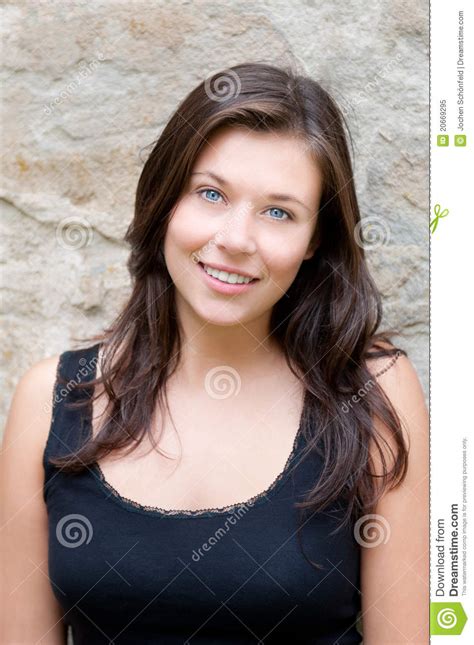 portrait of a beautiful teen in black top stock image