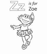 Coloring Sesame Street Zoe Pages Names Character Rosita Kids sketch template