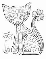 Sugar Cat Skull Coloring Pages Getcolorings Color sketch template