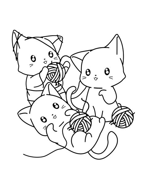 cute cat coloring pages  kids  adults  mindful life
