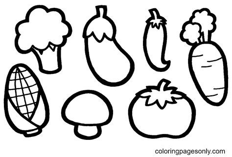 vegetables  kids coloring page  printable coloring pages