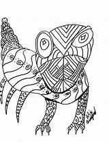 Zentangle Lizard Bug sketch template