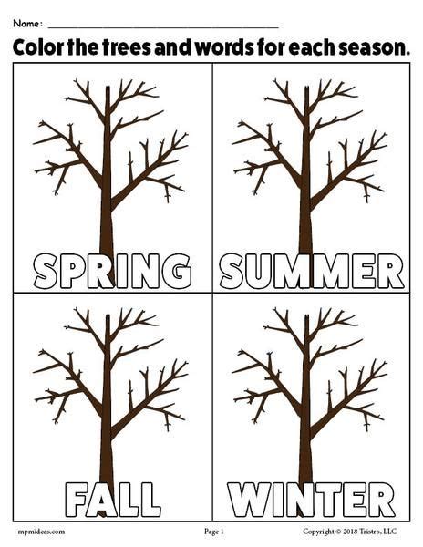 seasons printable coloring page seasons worksheets seasons