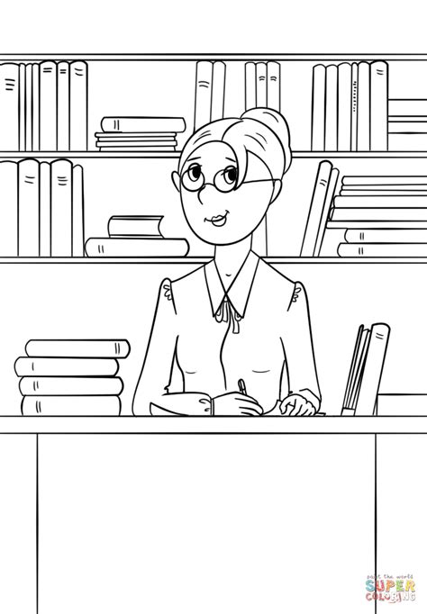 librarian coloring page  printable coloring pages