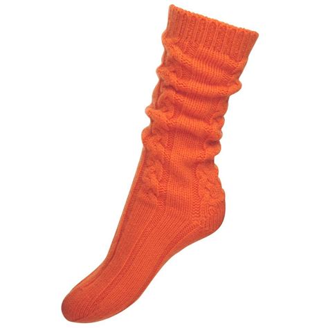 100 Cashmere Cable Knit Socks For Women