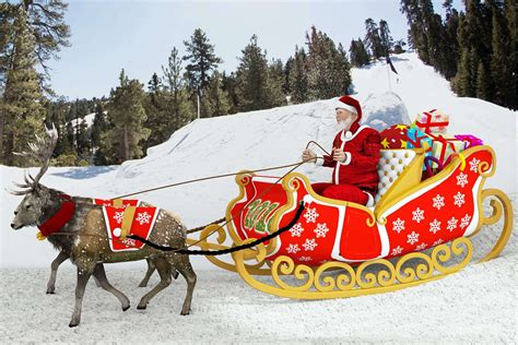 santa claus rides reindeer sleigh  model  tranduyhieu