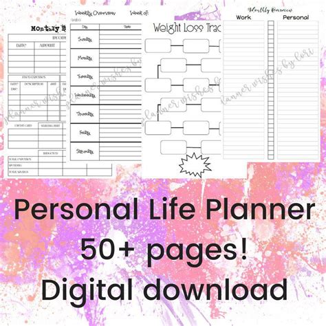 organizer life planner printables    templates included
