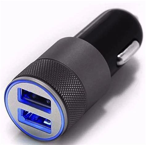 dual usb car charger adapter mini aux usb car socket plastic  outlet