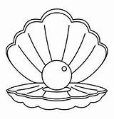 Shell Pearl Clam Icon Sea Outline Vector Style Coloring Pages Simple Vectorstock Seashell Royalty sketch template