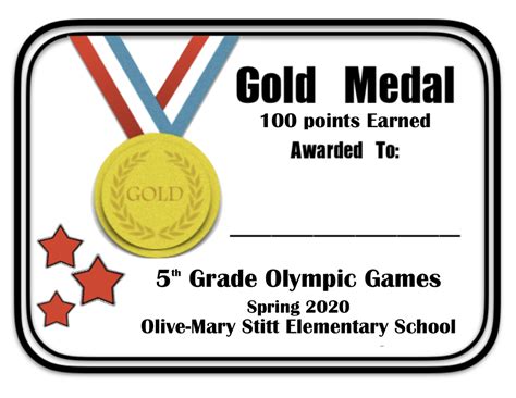 printable certificates  grade olympics