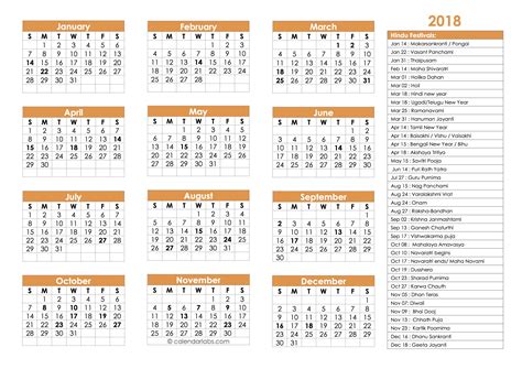 hindu festivals calendar template  printable templates